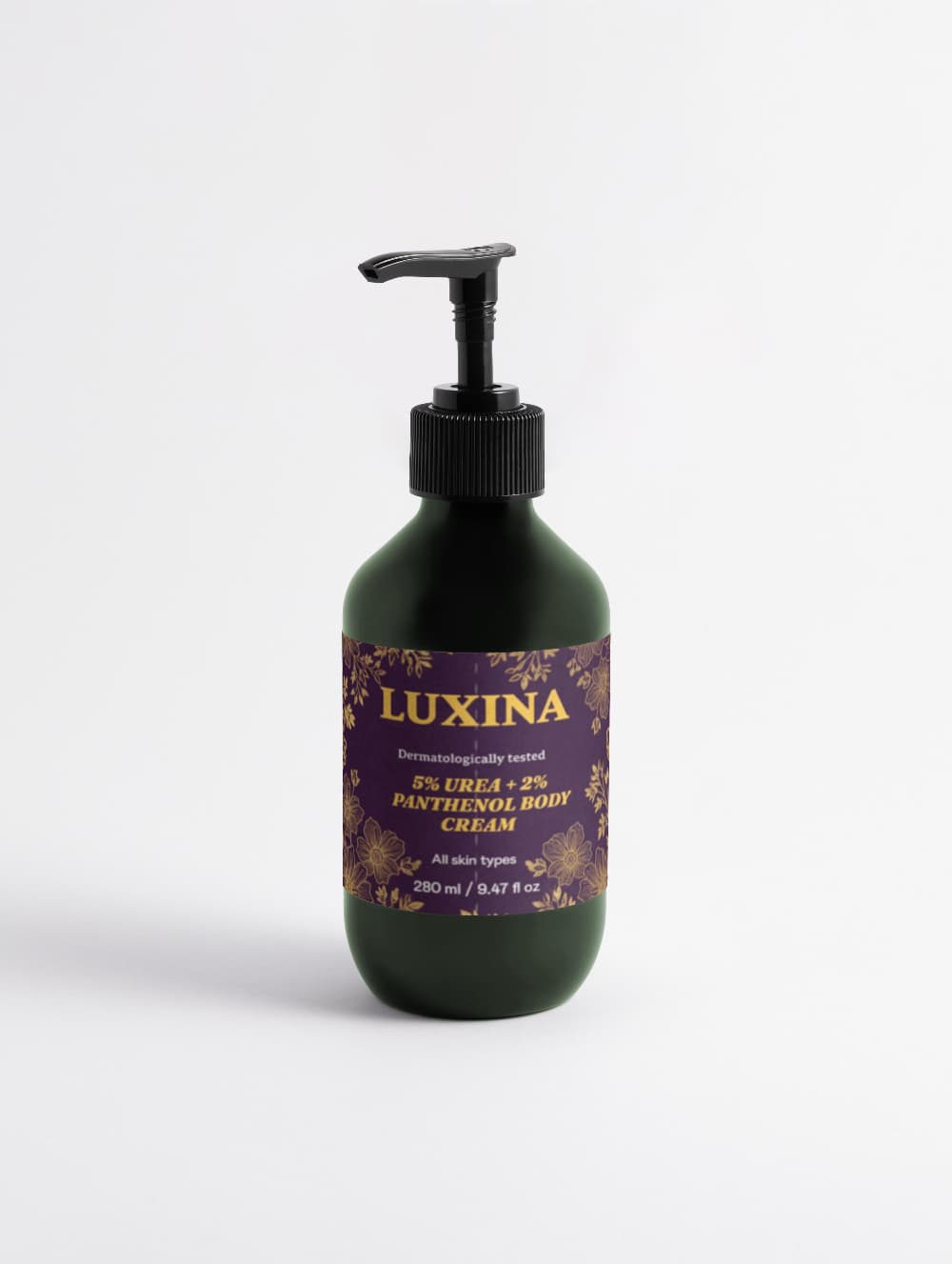 LUXINA urea body cream with 5% Urea formula and purple label