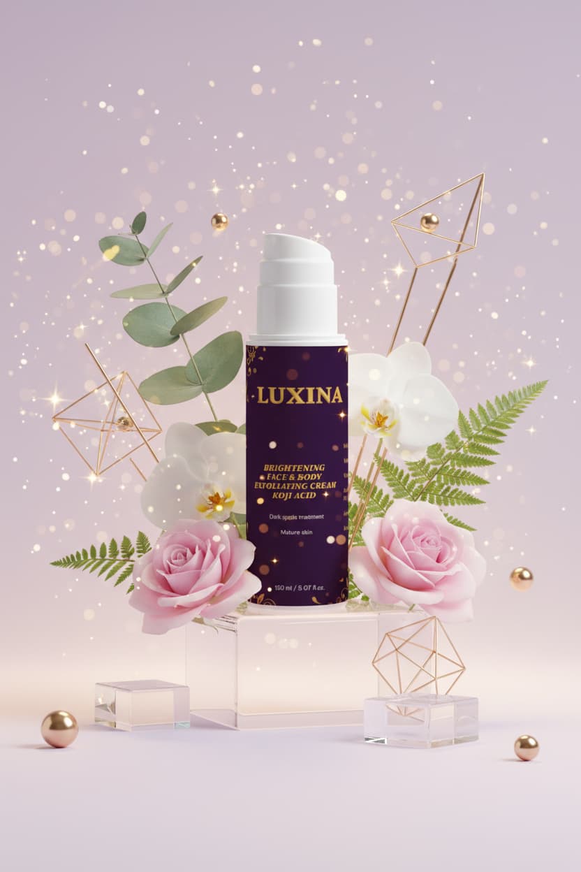 LUXINA brightening exfoliator - face and body scrub with kojic acid