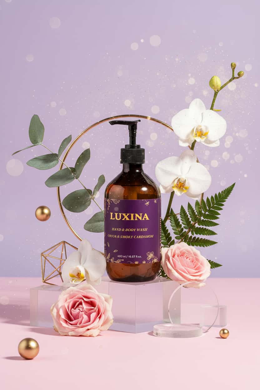 LUXINA ginger body wash - aromatic hand and body cleanser with warming ginger