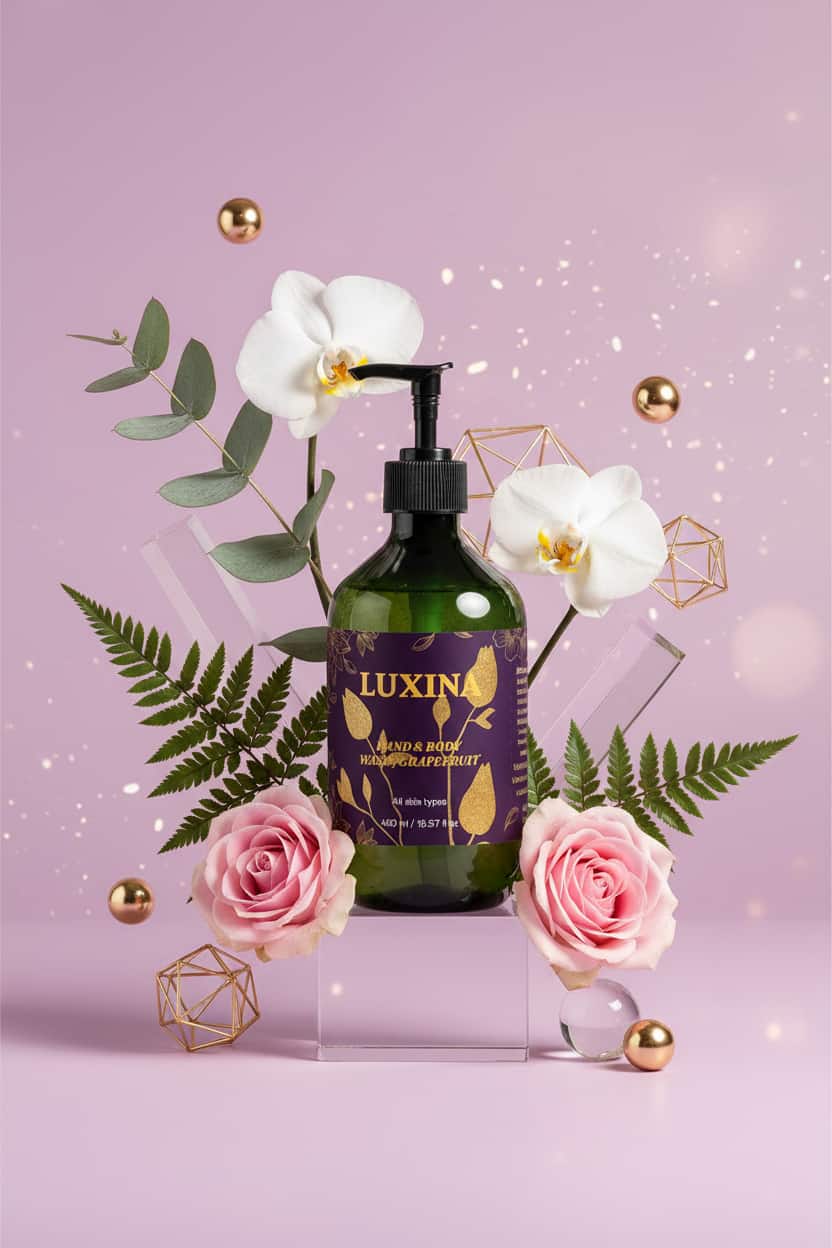 LUXINA grapefruit body wash - refreshing hand and body cleanser with citrus